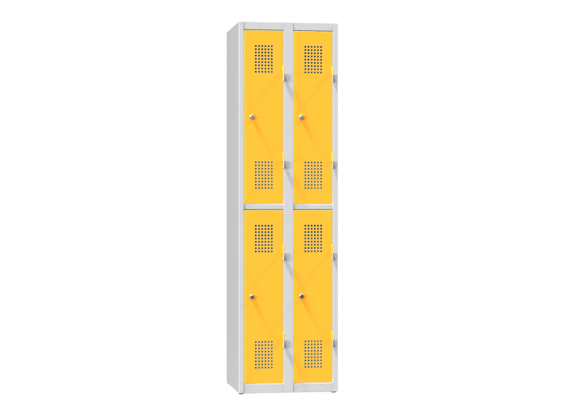 Kovová šatní skříň 4-box na soklu